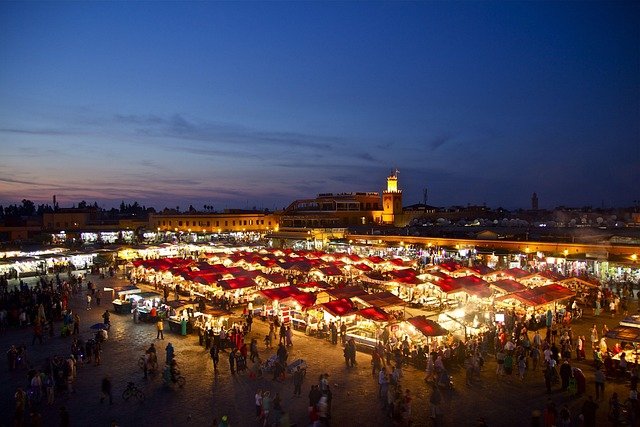 solo female travel Morocco Jemaa el-Fna square Marrakech night market